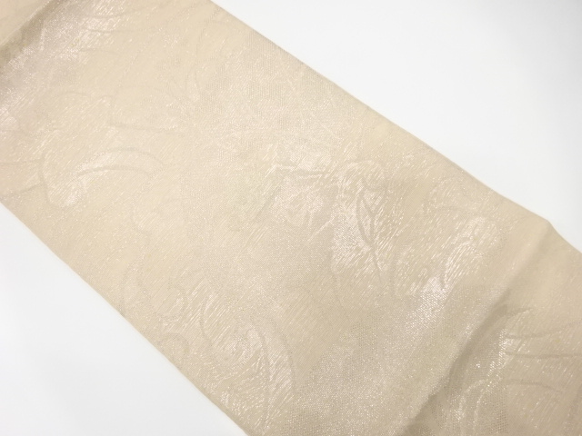 JAPANESE KIMONO / ANTIQUE FUKURO OBI FOR SUMMER / SILK / WOVEN AUTUMN FLOWERS